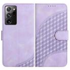 For Samsung Galaxy Note20 Ultra YX0060 Elephant Head Embossed Phone Leather Case with Lanyard(Light Purple) - 1