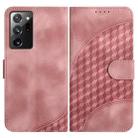 For Samsung Galaxy Note20 Ultra YX0060 Elephant Head Embossed Phone Leather Case with Lanyard(Pink) - 1