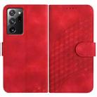 For Samsung Galaxy Note20 Ultra YX0060 Elephant Head Embossed Phone Leather Case with Lanyard(Red) - 1