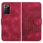 For Samsung Galaxy Note20 YX0060 Elephant Head Embossed Phone Leather Case with Lanyard(Rose Red) - 1