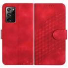 For Samsung Galaxy Note20 YX0060 Elephant Head Embossed Phone Leather Case with Lanyard(Red) - 1