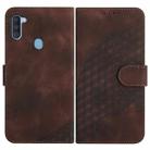 For Samsung Galaxy A11 EU Version YX0060 Elephant Head Embossed Phone Leather Case with Lanyard(Coffee) - 1