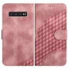 For Samsung Galaxy S10+ YX0060 Elephant Head Embossed Phone Leather Case with Lanyard(Pink) - 1