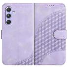 For Samsung Galaxy A55 YX0060 Elephant Head Embossed Phone Leather Case with Lanyard(Light Purple) - 1