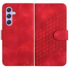 For Samsung Galaxy A55 YX0060 Elephant Head Embossed Phone Leather Case with Lanyard(Red) - 1