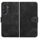 For Samsung Galaxy M55 5G YX0060 Elephant Head Embossed Phone Leather Case with Lanyard(Black) - 1