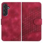 For Samsung Galaxy M55 5G YX0060 Elephant Head Embossed Phone Leather Case with Lanyard(Rose Red) - 1