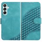 For Samsung Galaxy M15 5G/F15 5G YX0060 Elephant Head Embossed Phone Leather Case with Lanyard(Light Blue) - 1