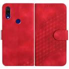 For Xiaomi Redmi 7 YX0060 Elephant Head Embossed Phone Leather Case with Lanyard(Red) - 1