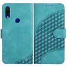 For Xiaomi Redmi 7 YX0060 Elephant Head Embossed Phone Leather Case with Lanyard(Light Blue) - 1