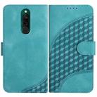 For Xiaomi Redmi 8 YX0060 Elephant Head Embossed Phone Leather Case with Lanyard(Light Blue) - 1