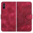 For Xiaomi Redmi 9A/9AT/9i YX0060 Elephant Head Embossed Phone Leather Case with Lanyard(Rose Red) - 1