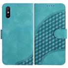 For Xiaomi Redmi 9A/9AT/9i YX0060 Elephant Head Embossed Phone Leather Case with Lanyard(Light Blue) - 1