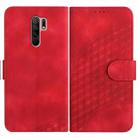 For Xiaomi Redmi 9/9 Prime/Poco M2 YX0060 Elephant Head Embossed Phone Leather Case with Lanyard(Red) - 1
