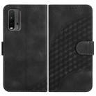 For Xiaomi Redmi 9T/Poco M3 YX0060 Elephant Head Embossed Phone Leather Case with Lanyard(Black) - 1