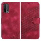 For Xiaomi Redmi 9T/Poco M3 YX0060 Elephant Head Embossed Phone Leather Case with Lanyard(Rose Red) - 1