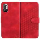 For Xiaomi Redmi 10/10 Prime YX0060 Elephant Head Embossed Phone Leather Case with Lanyard(Red) - 1