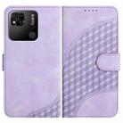 For Xiaomi Redmi 10A 4G YX0060 Elephant Head Embossed Phone Leather Case with Lanyard(Light Purple) - 1