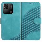 For Xiaomi Redmi 10A 4G YX0060 Elephant Head Embossed Phone Leather Case with Lanyard(Light Blue) - 1