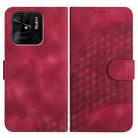 For For Xiaomi Redmi 10C 4G Global/10 India YX0060 Elephant Head Embossed Phone Leather Case with Lanyard(Rose Red) - 1