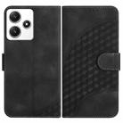 For Xiaomi Redmi 12 4G/5G/Note 12R YX0060 Elephant Head Embossed Phone Leather Case with Lanyard(Black) - 1