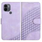 For Xiaomi Redmi A1+ YX0060 Elephant Head Embossed Phone Leather Case with Lanyard(Light Purple) - 1