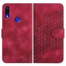 For Xiaomi Redmi Note 7/7 Pro YX0060 Elephant Head Embossed Phone Leather Case with Lanyard(Rose Red) - 1