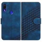 For Xiaomi Redmi Note 7/7 Pro YX0060 Elephant Head Embossed Phone Leather Case with Lanyard(Royal Blue) - 1