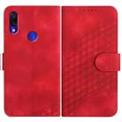 For Xiaomi Redmi Note 7/7 Pro YX0060 Elephant Head Embossed Phone Leather Case with Lanyard(Red) - 1