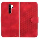 For Xiaomi Redmi Note 8 Pro YX0060 Elephant Head Embossed Phone Leather Case with Lanyard(Red) - 1