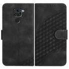 For Xiaomi Redmi Note 9 4G Global/10X 4G YX0060 Elephant Head Embossed Phone Leather Case with Lanyard(Black) - 1