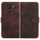 For Xiaomi Redmi Note 9 4G Global/10X 4G YX0060 Elephant Head Embossed Phone Leather Case with Lanyard(Coffee) - 1