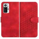 For Xiaomi Redmi Note 10 Pro Max/10 Pro 4G Global YX0060 Elephant Head Embossed Phone Leather Case with Lanyard(Red) - 1