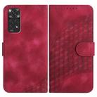 For Xiaomi Redmi Note 11 4G/Note 11S 4G Global YX0060 Elephant Head Embossed Phone Leather Case with Lanyard(Rose Red) - 1