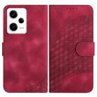 For Xiaomi Redmi Note 12 Pro 5G/Poco X5 Pro YX0060 Elephant Head Embossed Phone Leather Case with Lanyard(Rose Red) - 1