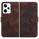 For Xiaomi Redmi Note 12 Pro+ Global YX0060 Elephant Head Embossed Phone Leather Case with Lanyard(Coffee) - 1