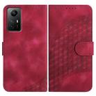 For Xiaomi Redmi Note 12S 4G Global YX0060 Elephant Head Embossed Phone Leather Case with Lanyard(Rose Red) - 1