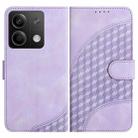 For Xiaomi Redmi Note 13 5G YX0060 Elephant Head Embossed Phone Leather Case with Lanyard(Light Purple) - 1