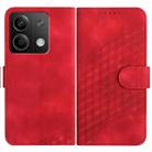 For Xiaomi Redmi Note 13 5G YX0060 Elephant Head Embossed Phone Leather Case with Lanyard(Red) - 1