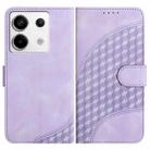 For Xiaomi Redmi Note 13 Pro 5G YX0060 Elephant Head Embossed Phone Leather Case with Lanyard(Light Purple) - 1