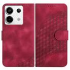 For Xiaomi Redmi Note 13 Pro 5G YX0060 Elephant Head Embossed Phone Leather Case with Lanyard(Rose Red) - 1