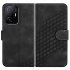 For Xiaomi 11T/11T Pro YX0060 Elephant Head Embossed Phone Leather Case with Lanyard(Black) - 1