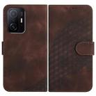 For Xiaomi 11T/11T Pro YX0060 Elephant Head Embossed Phone Leather Case with Lanyard(Coffee) - 1
