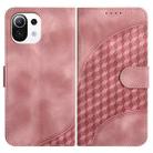 For Xiaomi Mi 11 Lite 4G/5G YX0060 Elephant Head Embossed Phone Leather Case with Lanyard(Pink) - 1