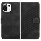 For Xiaomi Mi 11 Lite 4G/5G YX0060 Elephant Head Embossed Phone Leather Case with Lanyard(Black) - 1