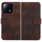 For Xiaomi 13 YX0060 Elephant Head Embossed Phone Leather Case with Lanyard(Coffee) - 1