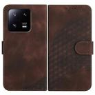 For Xiaomi 13 Pro YX0060 Elephant Head Embossed Phone Leather Case with Lanyard(Coffee) - 1