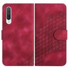 For Xiaomi Mi CC9 YX0060 Elephant Head Embossed Phone Leather Case with Lanyard(Rose Red) - 1