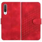 For Xiaomi Mi CC9 YX0060 Elephant Head Embossed Phone Leather Case with Lanyard(Red) - 1