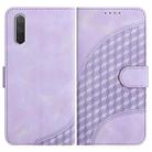 For Xiaomi Mi CC9e YX0060 Elephant Head Embossed Phone Leather Case with Lanyard(Light Purple) - 1